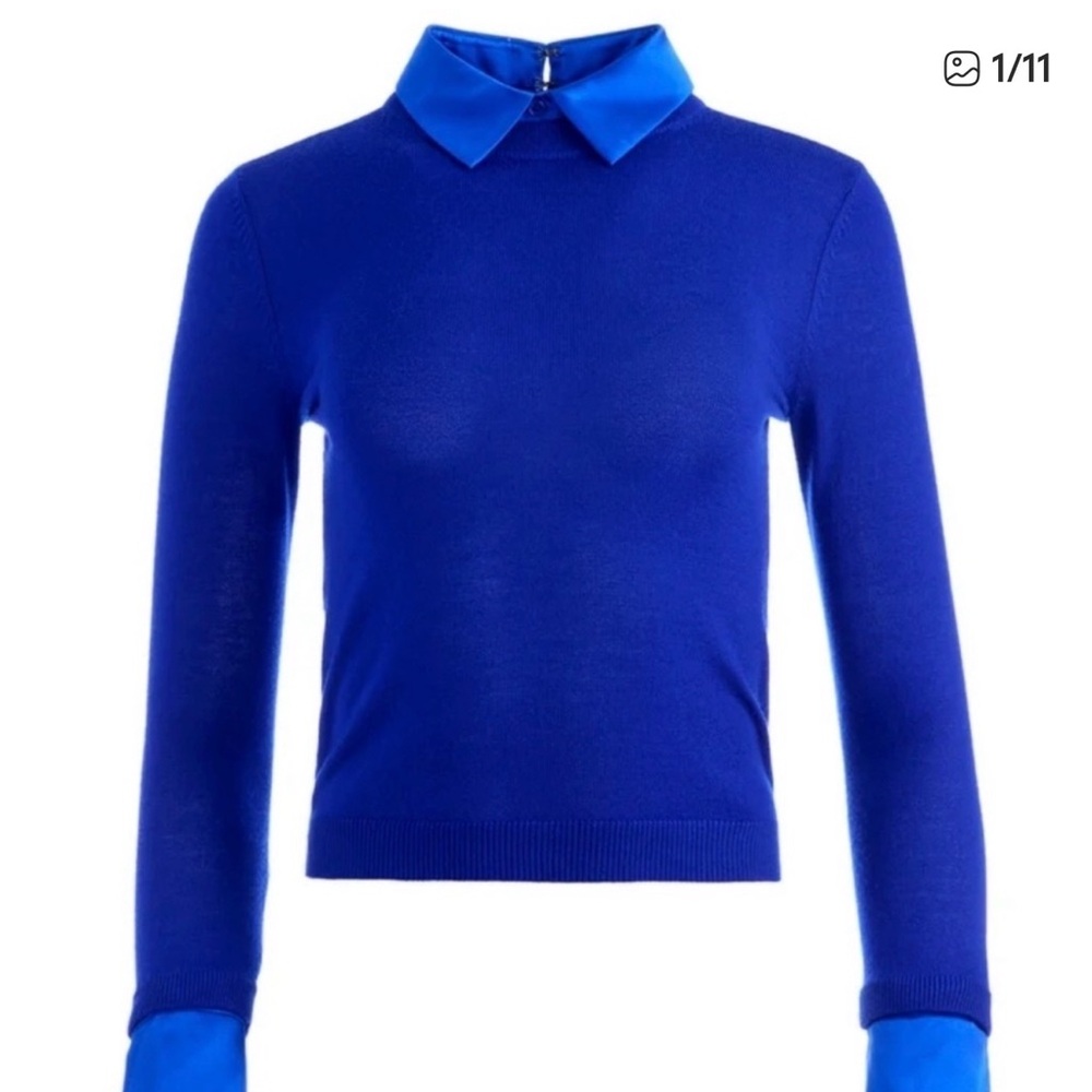 Alice + Olivia Royal Blue Sweater with Collar
